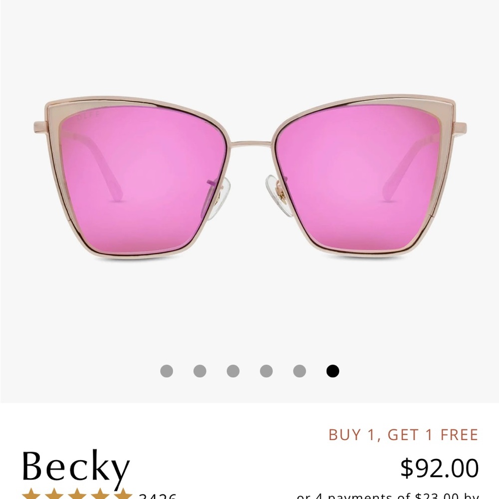 Diff sunglasses. Becky frames. Excellent condition. No scratches.